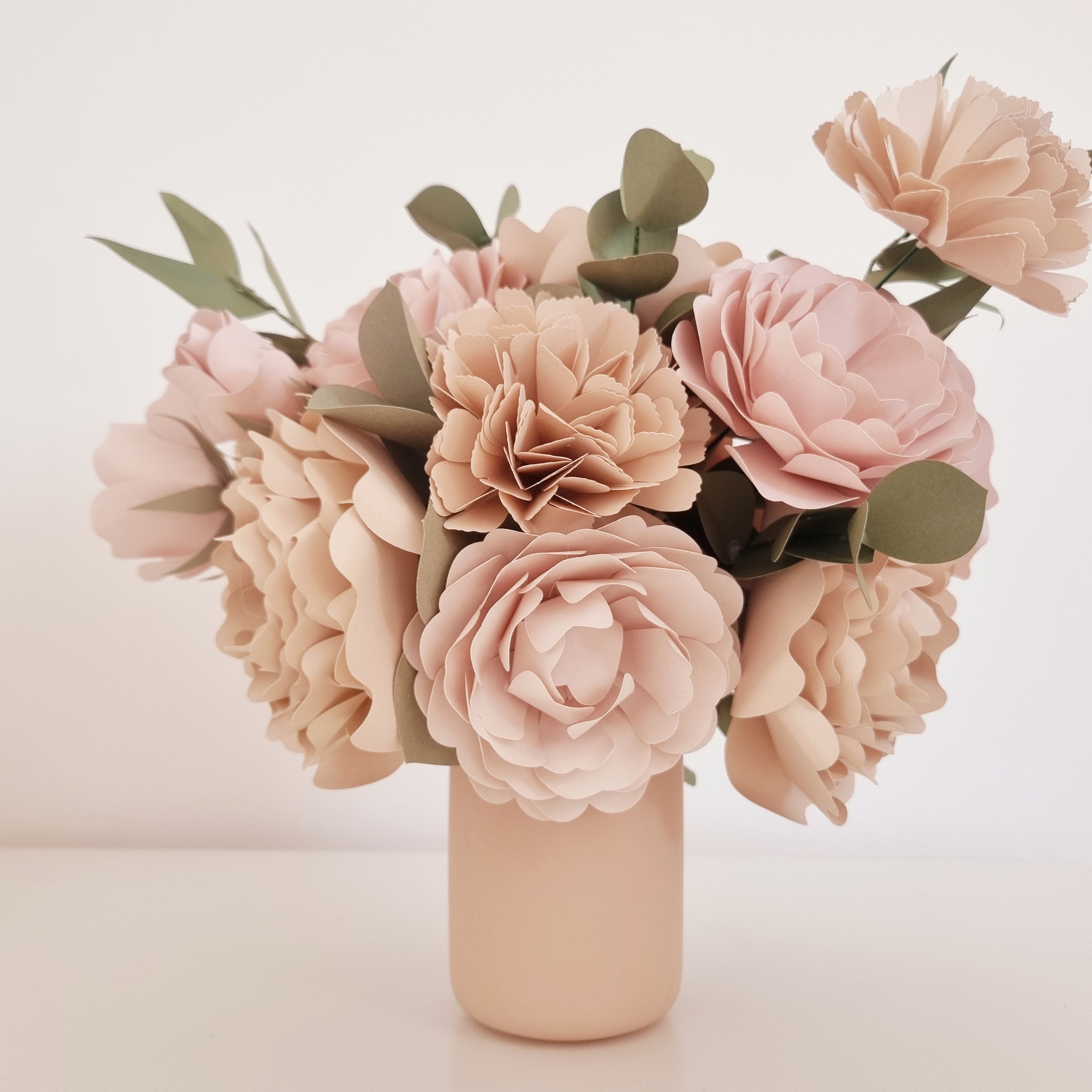 Paper Flower Arrangement - Blush & Beige