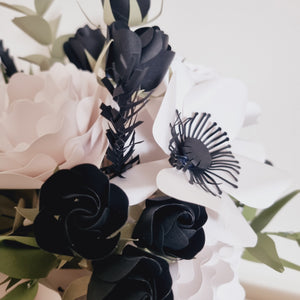 Paper Flower Arrangement - Black & White