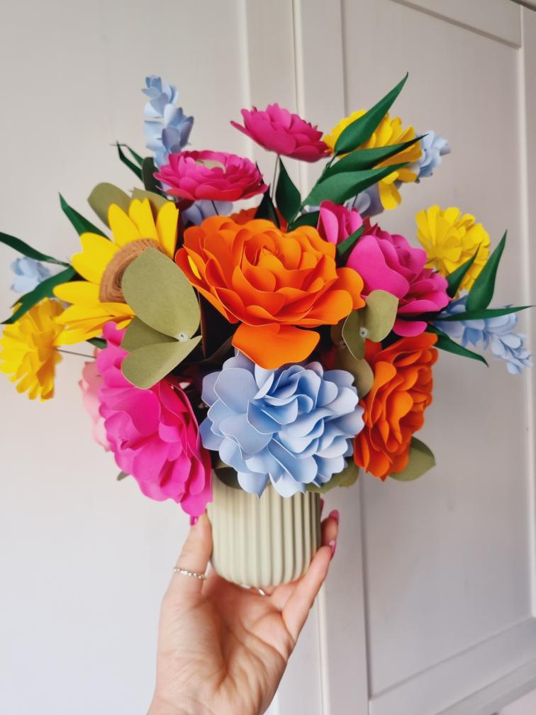 Paper Flower Arrangement - Bright with Sunflower