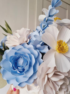 Paper Flower Arrangement - Baby Blue