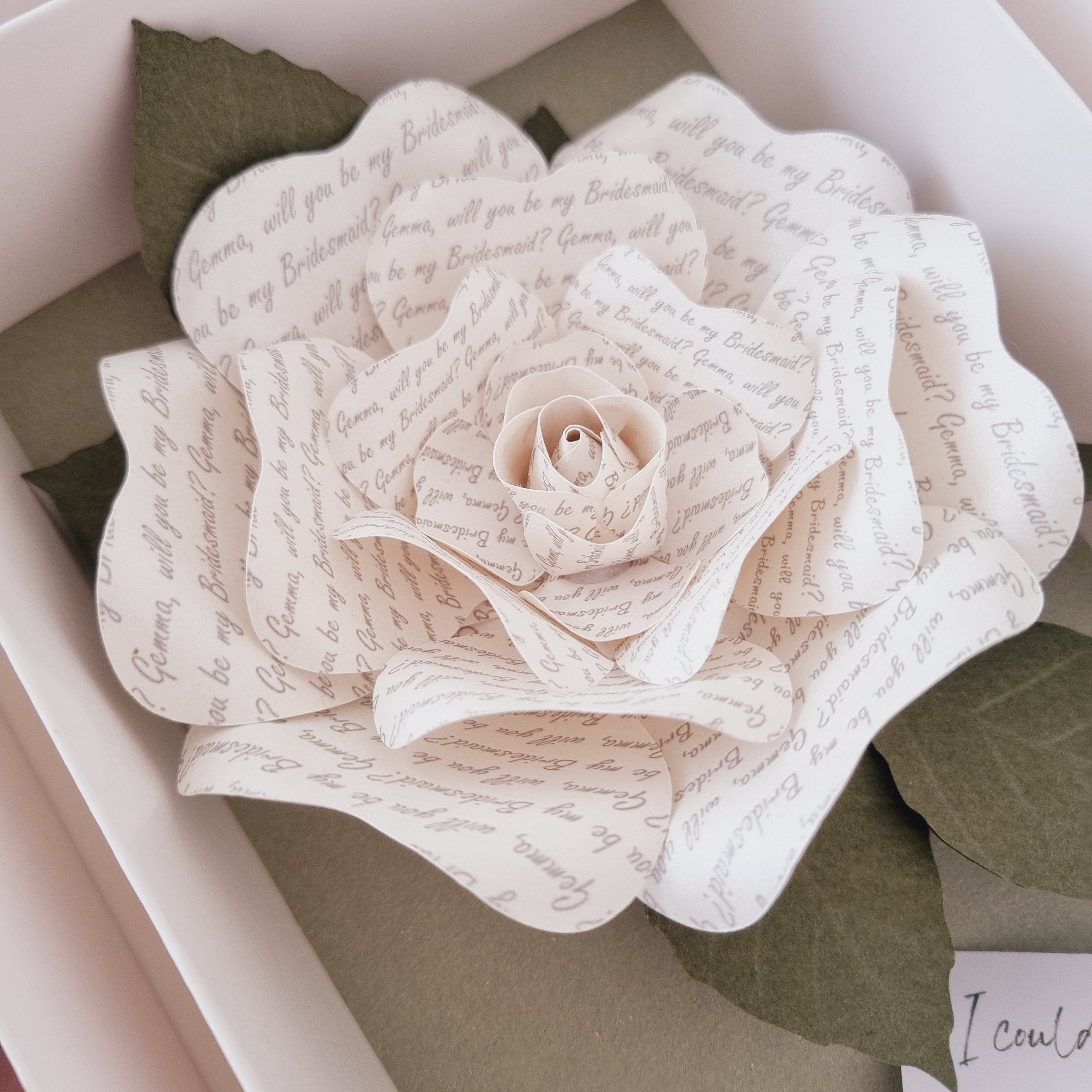 Custom Message Rose – Papercut Posies